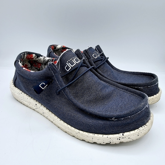 Hey Dude Wally Stretch Sox Blue Loafer Shoes - Picture 1 of 13